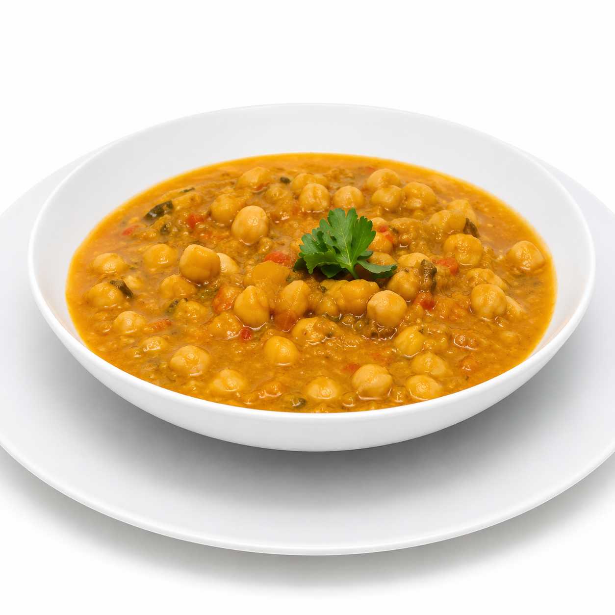Homemade chickpeas with chicken and vegetables by Casera Healthy Food