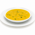 Homemade creamy pumpkin soup with chicken and cilantro by Casera Healthy Food