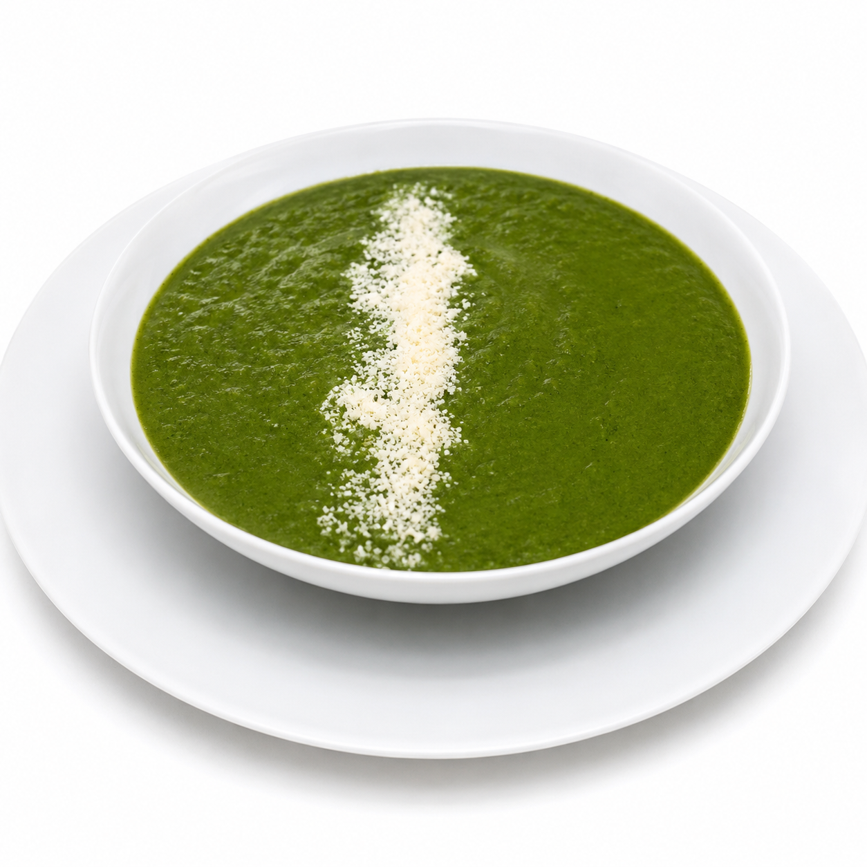 Homemade creamy spinach soup with Parmesan cheese by Casera Healthy Food
