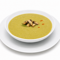 Homemade creamy zucchini soup with Parmesan cheese and mushrooms by Casera Healthy Food